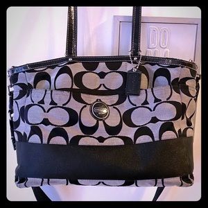 Coach Black Signature Authentic Diaper Bag